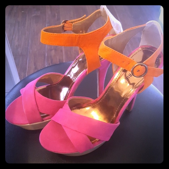 orange heels size 11
